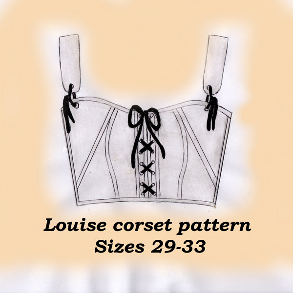 Overbust corset pattern plus size, Louise, Sizes 29-33 - Inspire Uplift