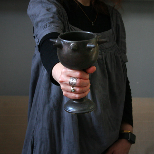 Medieval pottery goblet viking ceramic