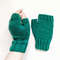 Outlander women knitted green finger gloves Green handknit  finger gloves Wool finger gloves warm  finger gloves