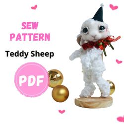 PATREN Teddy Sheep -Pattern Teddy Sheep -Friends Teddy Pattern -Toy Teddy- Home decor -Cute Gift -DIY toy -Plush Sheep