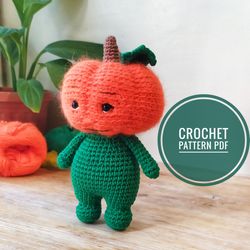 Crochet pattern halloween pumpkin, cute pumpkin