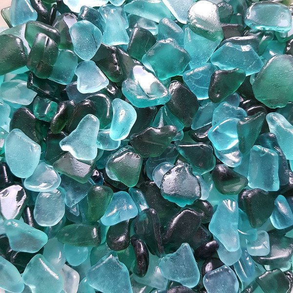 teal beach glass