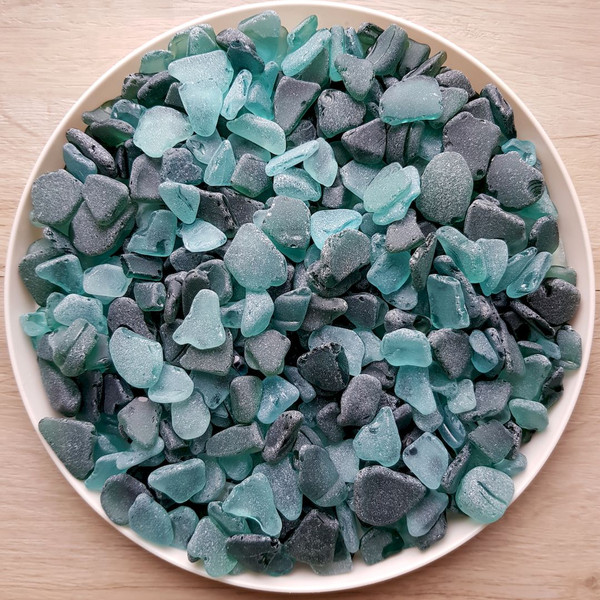 frosty teal sea glass