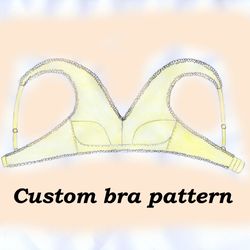 Custom bra pattern, Anna, Custom bralette pattern, Linen bralette sewing pattern, Cotton bralette sewing pattern