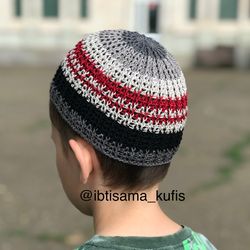 Handmade crochet skullcap kufi hat