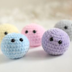 stress balls 5 pc, worry pet squishy fidget toy, autism plush toy set by knittedtoysksu