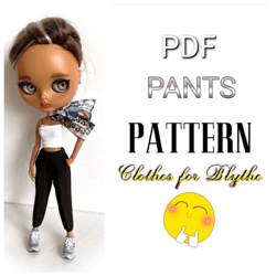 Classic trousers PATTERN PDF for Blythe doll.