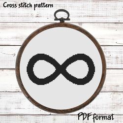 Infinity symbol Cross Stitch Pattern PDF, Cross Stitch Pattern Modern Xstitch, Monochrome Cross Stitch Chart, Silhouette