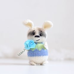Easter basket stuffers for kids, bunny car charm, Easter basket filler, rabbit stocking stuffer by KnittedToysKsu
