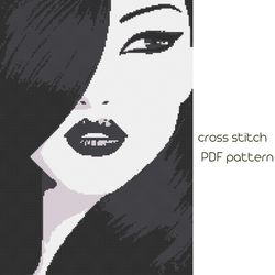 Pop Art cross stitch Lady cross stitch Feminist embroidery Cross stitch pattern PDF download /9/
