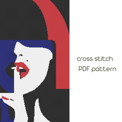 Pop Art cross stitch Lady cross stitch Feminist embroidery Easy xstitch PDF pattern Instant download /10/