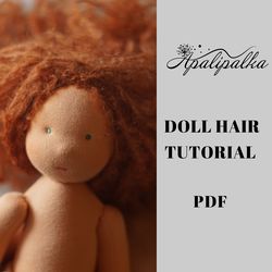 Doll hair tutorial, Pattern doll wig, Crochet pattern