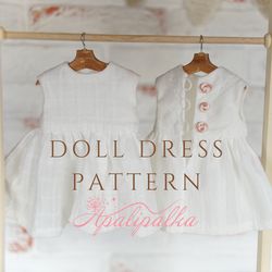 Doll dress pattern, Waldorf doll clothes pattern for dolls 10″ and 14″