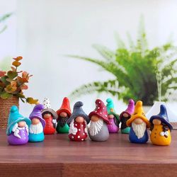 Tiny garden gnome, Potted plant decorations, Miniature fairy garden mini gnome, Gnomes for pot