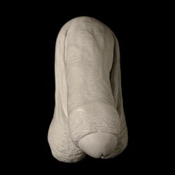 Flaccid penis, erotic art sculpture, plaster penis sculpture, adult content.