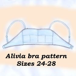 Wireless bra pattern, Alivia, Size24-28, Linen bra pattern, Leisure bra pattern, Sleep bra pattern, Soft cup bra pattern