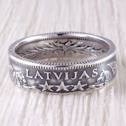 Silver Coin Ring (Latvia) Griffin