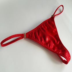 Women's thong with adjustable straps and fasteners. Handmade to order.