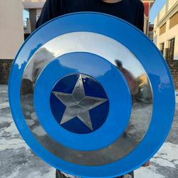 Captain America Shield Costume Co Avengers Stealth Blue Shield,Marvels Avengers Cosplay Metal Shield Prop Battle Hallowe