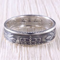 Silver Coin Ring (Serbia) Crown