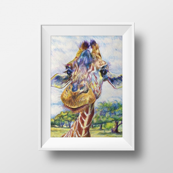 poster wall Africa savannah giraffe print 3.jpg
