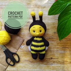 Crochet Bee pattern PDF, Amigurumi new bumblebee
