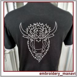 Bull head. Digital Machine Embroidery Design.