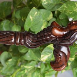 Mermaid Wooden Carved Walking Stick Cane handmade wood crafted comfortable handle hand carved cane for man woman Best Gi