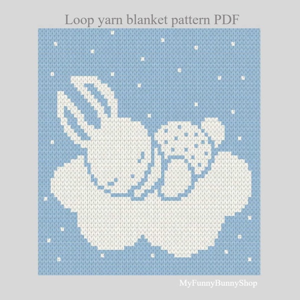Loop yarn Bunny on the cloud blanket pattern | Inspire Uplift