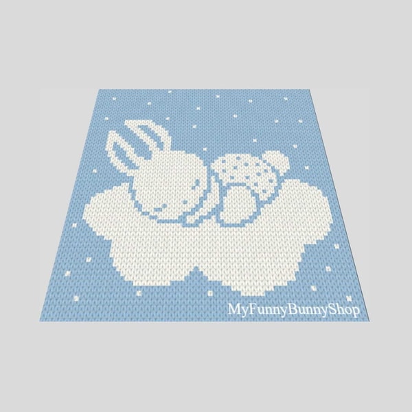 Loop yarn Bunny on the cloud blanket pattern | Inspire Uplift