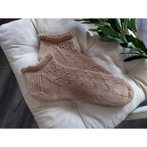 Beige-short-wool-socks-handmade-5