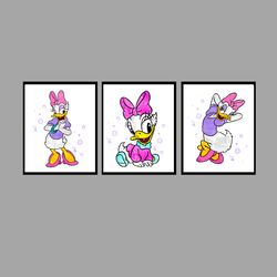 Daisy Duck Disney Set Art Print Digital Files nursery room watercolor