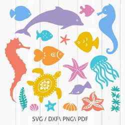 Sea Animals Ocean Life clipart SVG bundle