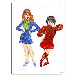 Scooby Doo Wall Art / Daphne & Velma Painting / Daphne & Velma Wall Art / Daphne Blake Painting / Original Painting / Pop Art Painting / Velma Dinkley original wall art 