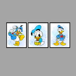 Donald Duck Disney Set Art Print Digital Files nursery room watercolor