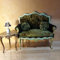 Sofa for dolls velvet furniture for dolls