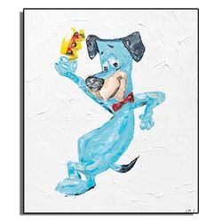 Huckleberry Hound Original Wall Art / Huckleberry Hound Painting  / Pop Art Painting / Huckleberry Hound Abstract Art