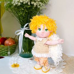 Crochet doll angel pattern PDF in English  Amigurumi doll boy