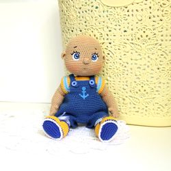 Doll boy pattern crochet PDF in English  Amigurumi baby doll removable clothes