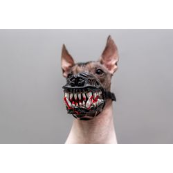 Werewolf Dog muzzle Custom painted Scary Doberman muzzles Dog training accessory Halloween Costume Dog safety muzzle