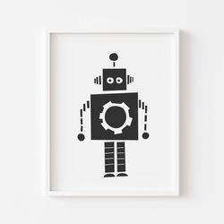 So Cute Robot Print, Robot poster for kids, Robot wall art, Adorable Robot, Kids wall art, Digital download