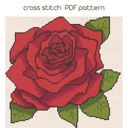 rose cross stitch, flower cross stitch pattern, pdf pattern, embroidery, pdf instant download. easy cross stitch /13/