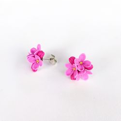 flower earrings stud, handmade earrings