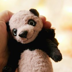 ooak stuffed teddy panda tim