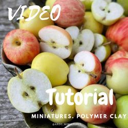 Miniature apples. Tutorial polymer clay. Fake mini fruits. Video