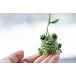 frog car accessories, frog car charm for woman, frog hanging toy, frog car by KnittedToysKsu