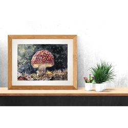 Fly agaric watercolor printable files