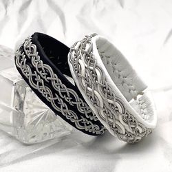 Genuine leather bracelet for men and women. Scandinavian style jewelry