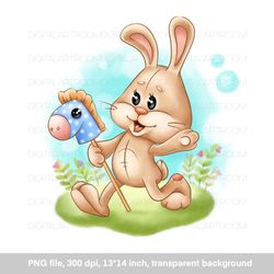 Cute funny bunny, sublimation design, art print