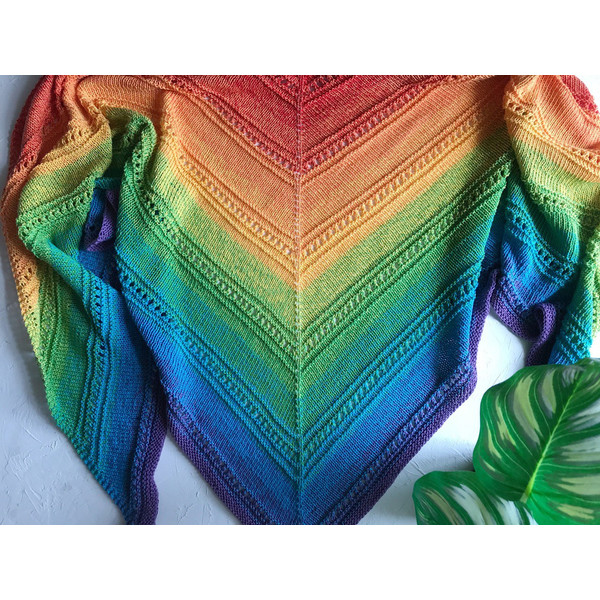 Rainbow-Hand-Knit-Shawl